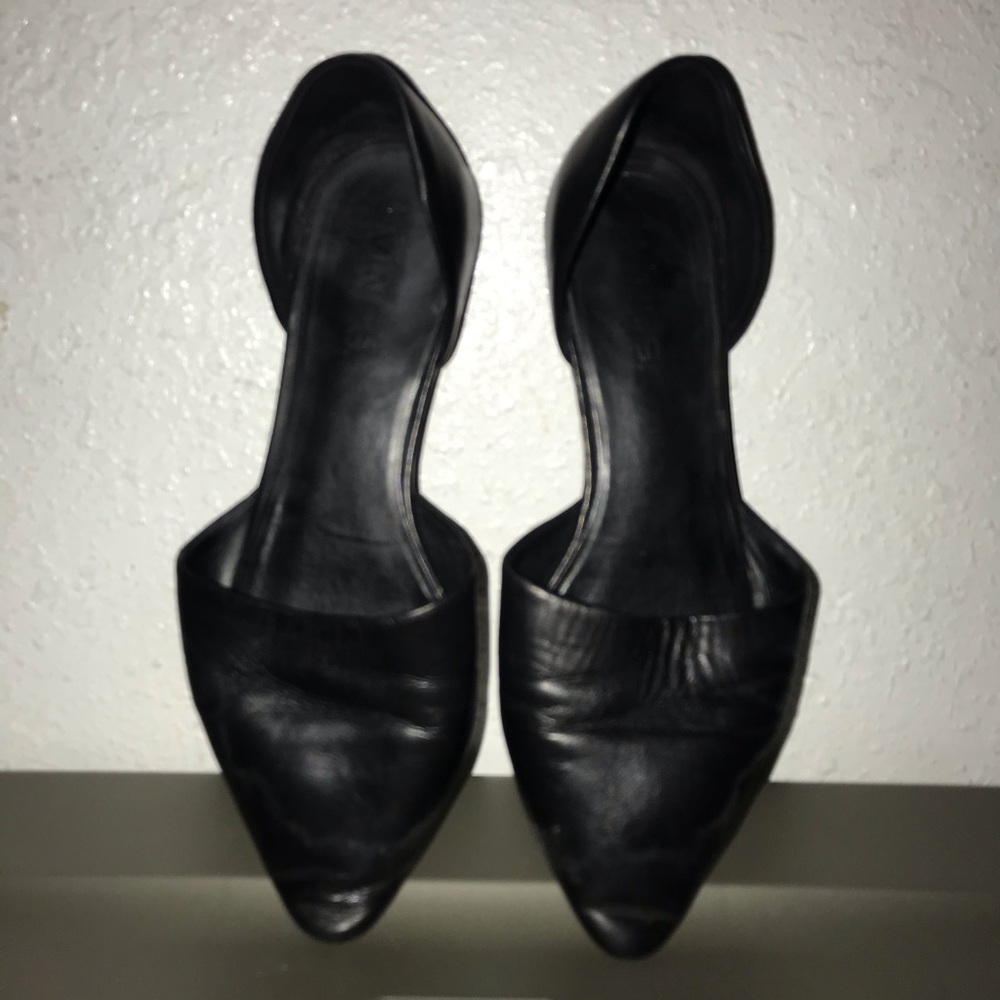 Vince black leather flats sandals  (3 pairs)